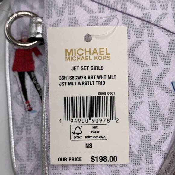 MICHAEL KORS JET SET GIRLS MULTIFUNCTIONAL WRISTLET TRIO BRIGHT WHITE MULTI - Picture 3 of 16